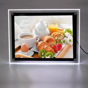 ENSEIGNE PORTE AFFICHE MENU À ÉCLAIRAGE LED, TAILLE A4, 28x36.7 cm