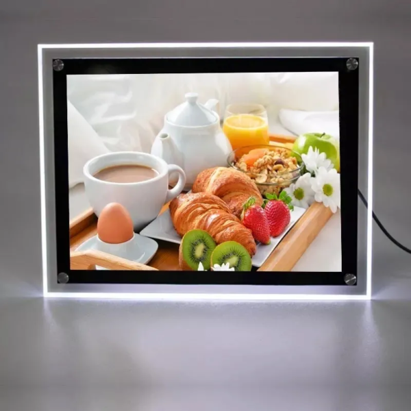 ENSEIGNE PORTE AFFICHE MENU À ÉCLAIRAGE LED, TAILLE A4, 28x36.7 cm