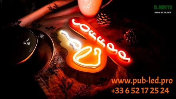 ENSEIGNE LUMINEUSE "CAFÉ" NÉON FLEX PERSONNALISÉE, CHOIX DE TAILLE ET COULEUR – Image 3