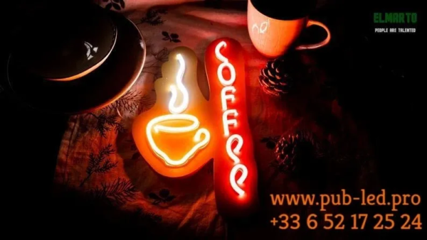 ENSEIGNE LUMINEUSE "CAFÉ" NÉON FLEX PERSONNALISÉE, CHOIX DE TAILLE ET COULEUR – Image 2
