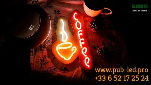 ENSEIGNE LUMINEUSE "CAFÉ" NÉON FLEX PERSONNALISÉE, CHOIX DE TAILLE ET COULEUR – Image 5