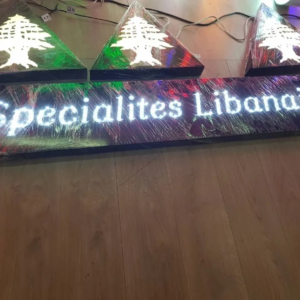 ENSEIGNE LED “RESTAURANT” UNE FACE 200x50CM À POSER