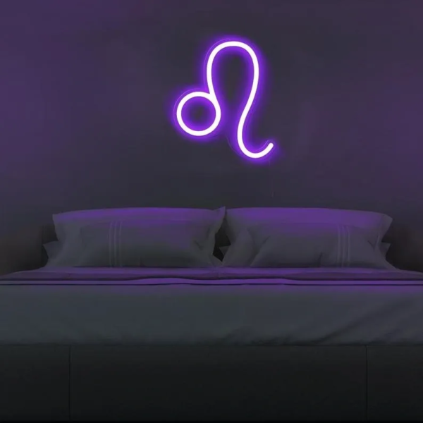 ENSEIGNE LUMINEUSE "SIGNE DE ZODIAQUE LION" NÉON FLEX PERSONNALISÉE, CHOIX DE TAILLE ET COULEUR, 50-225 cm – Image 2
