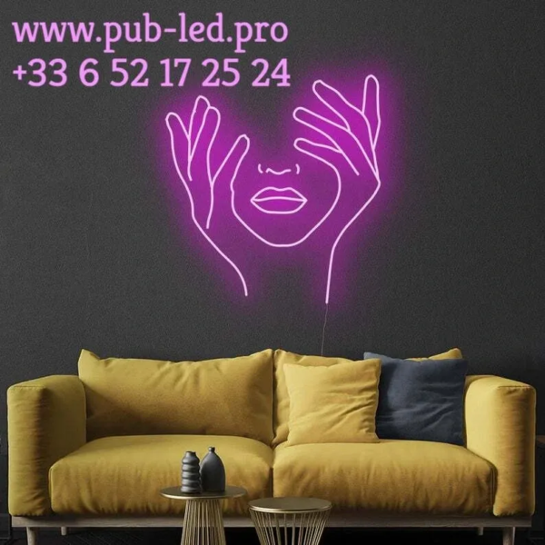 ENSEIGNE LUMINEUSE "VISAGE NÉON" NÉON FLEX PERSONNALISÉE, CHOIX DE TAILLE ET COULEUR, de 55 cm et 78 cm – Image 5