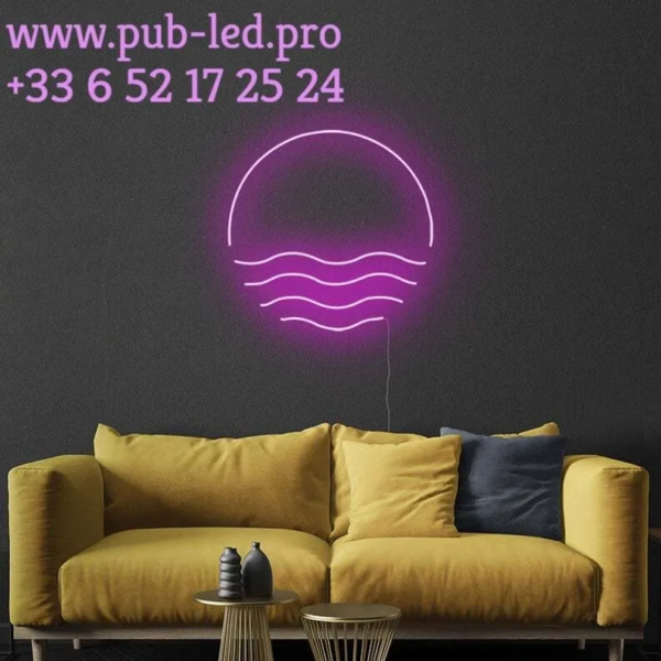ENSEIGNE LUMINEUSE "LEVER DU SOLEIL " NÉON FLEX PERSONNALISÉE, CHOIX DE TAILLE ET COULEUR, de 55 cm et 71 cm – Image 5