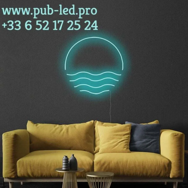 ENSEIGNE LUMINEUSE "LEVER DU SOLEIL " NÉON FLEX PERSONNALISÉE, CHOIX DE TAILLE ET COULEUR, de 55 cm et 71 cm – Image 4