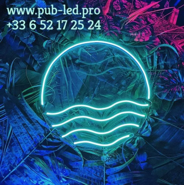 ENSEIGNE LUMINEUSE "LEVER DU SOLEIL " NÉON FLEX PERSONNALISÉE, CHOIX DE TAILLE ET COULEUR, de 55 cm et 71 cm – Image 2