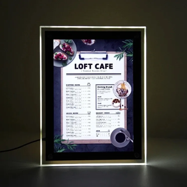 ENSEIGNE PORTE AFFICHE MENU À ÉCLAIRAGE LED, TAILLE A3, 36.7x49cm – Image 5