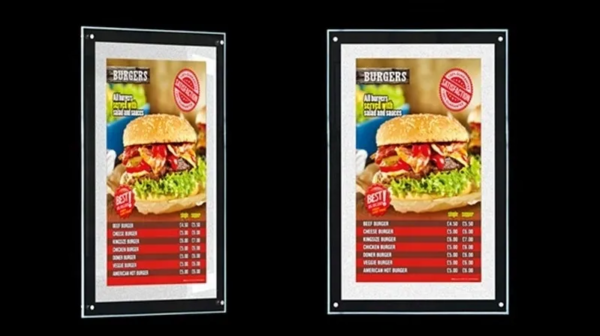 ENSEIGNE PORTE AFFICHE MENU À ÉCLAIRAGE LED, TAILLE A0, 91.1x125.9 cm