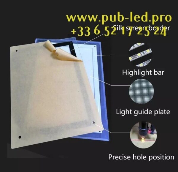 ENSEIGNE MAGASIN LUMINEUSE "PORTE AFFICHE VITRINE LED, TAILLE A3, 36.7x49cm – Image 3