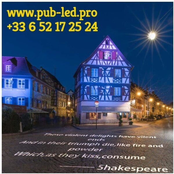 PROJECTEUR ENSEIGNE MAGASIN LUMINAIRE EXTÉRIEUR GOBO PUBLICITAIRE 200W ROTATIF – Image 2