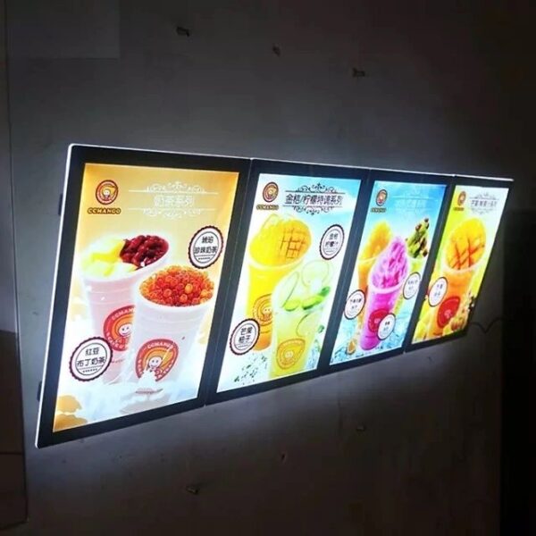 ENSEIGNE MAGASIN LUMINEUSE "PORTE AFFICHE VITRINE LED, TAILLE A2, 2 FACES, 49x66.4 cm – Image 3