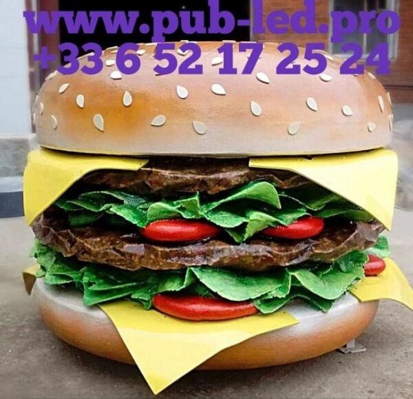 "DÉCORATION DE RESTAURANT HAMBURGER, SCULPTURE DE RESTAURATION RAPIDE – Image 2