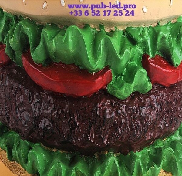 DÉCORATION INTÉRIEURE TABOURET HAMBURGER EN RÉSINE – Image 2