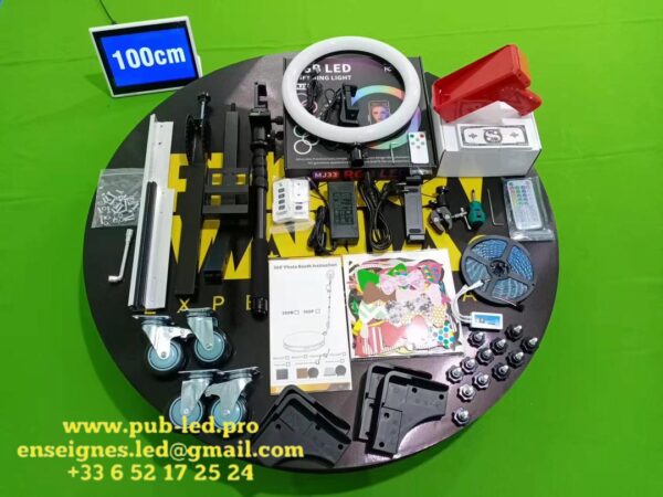 Photobooth 360 Degré 100CM, machine tournante Station de partage Selfie – Image 5