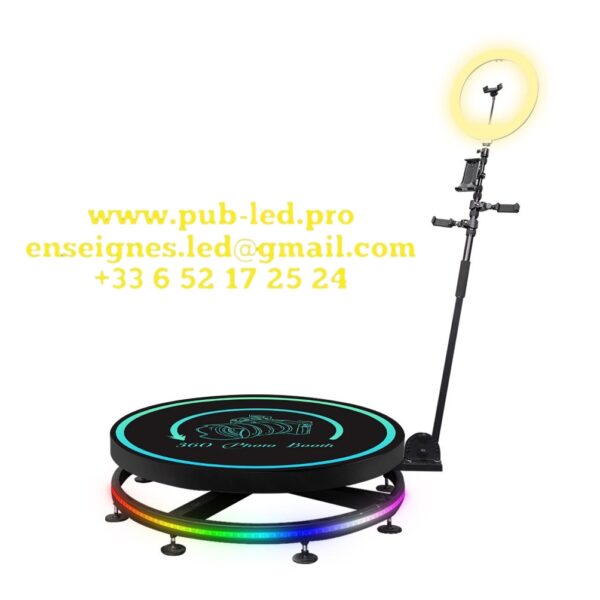 Photobooth 360 Degré 100CM, machine tournante Station de partage Selfie – Image 2