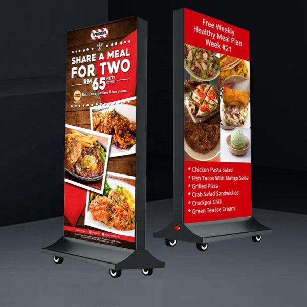 ENSEIGNE STOP TROTTOIR LUMINEUSE LED ”LIGHT BOX” DOUBLE FACES EXTERNE PRÊT À INSTALLER RECHARGEABLE 100x180CM – Image 3