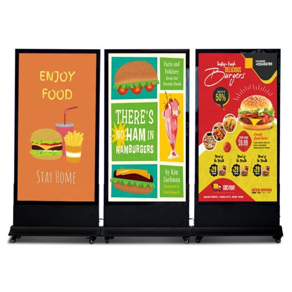 ENSEIGNE STOP TROTTOIR LUMINEUSE LED ”LIGHT BOX” DOUBLE FACES EXTERNE PRÊT À INSTALLER RECHARGEABLE 80x180CM – Image 3