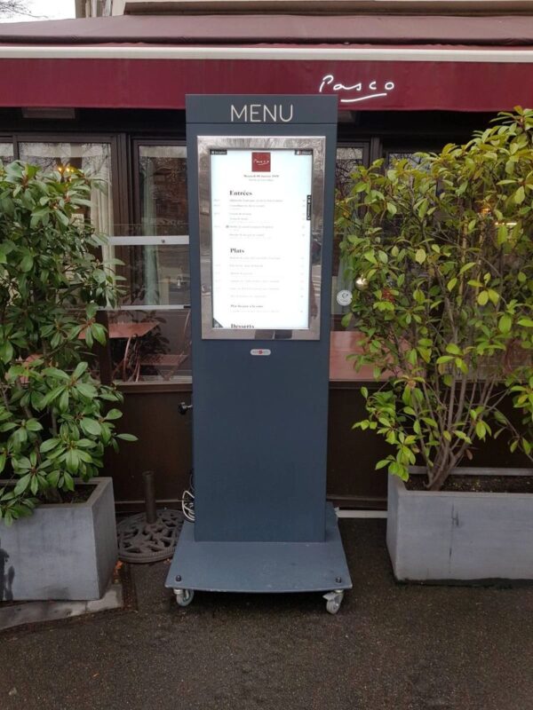 ENSEIGNE STOP TROTTOIR LUMINEUSE LED ”RESTAURANT MENU” 1 côté EXTERNE PROGRAMMABLE DEFILANT PRÊT À INSTALLER TAILLE A2 – Image 5