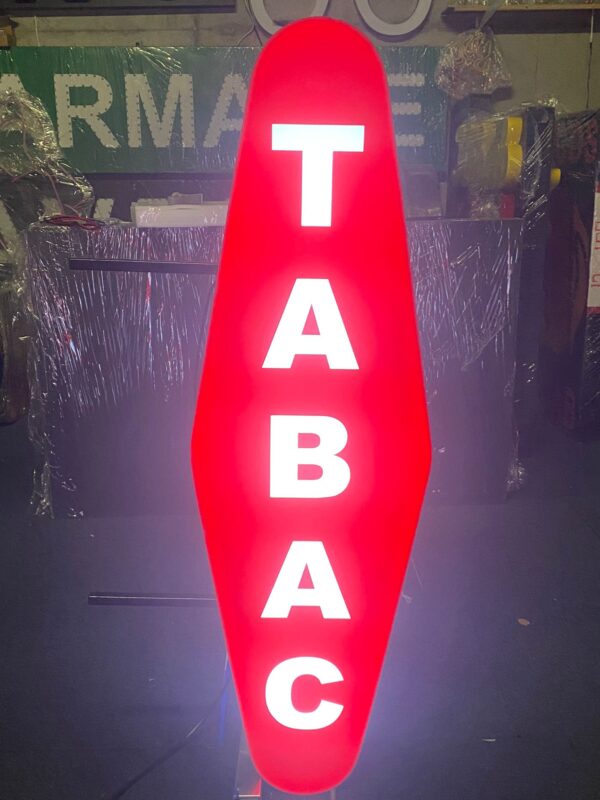 ENSEIGNE MAGASIN LED “TABAC” DOUBLE FACE AVEC ANIMATION TÉLÉCOMMANDE 110*40cm